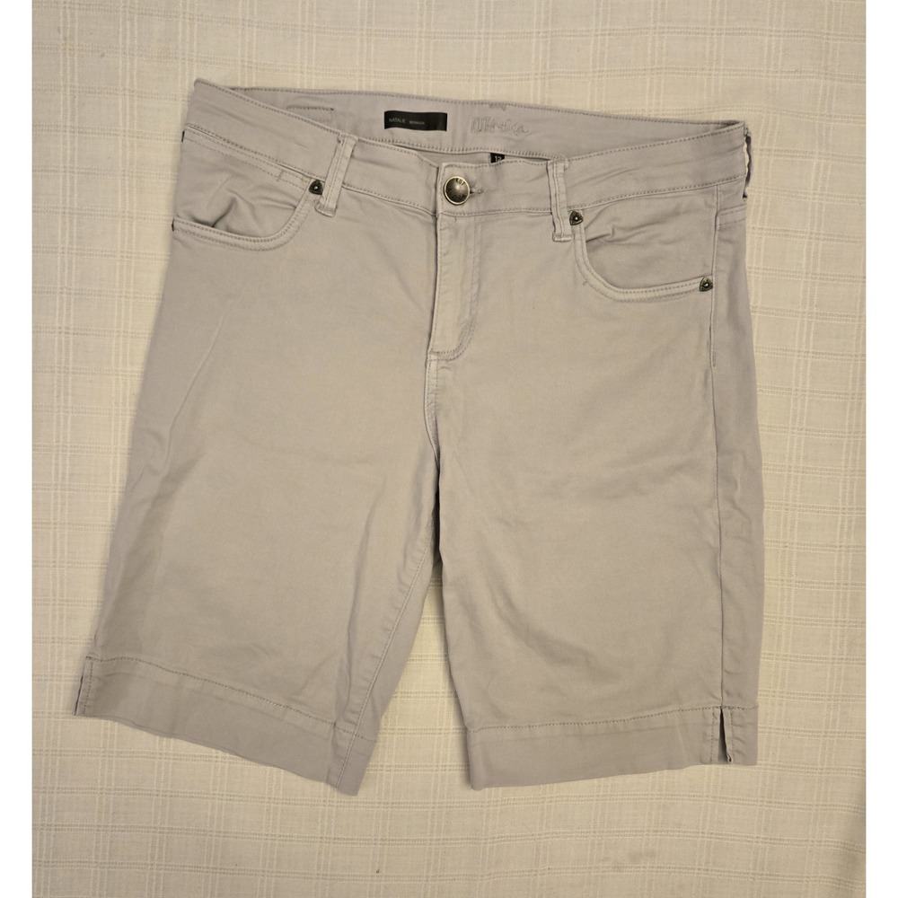 Kut from the Kloth Natalie Bermuda Shorts 5 Pocket Women's Size 12 Grey Casual